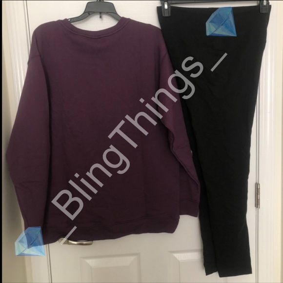 💎Pink bling shine crew and legging set💎 - Picture 4 of 5